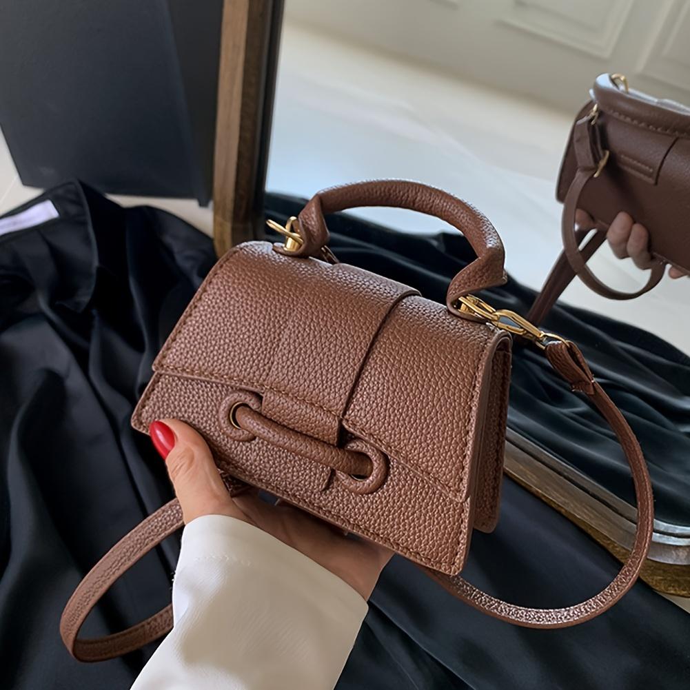 Trendy Niche Design Handbag, Women Mini Crossbody Bag, Fashion Top Handle Square Purse