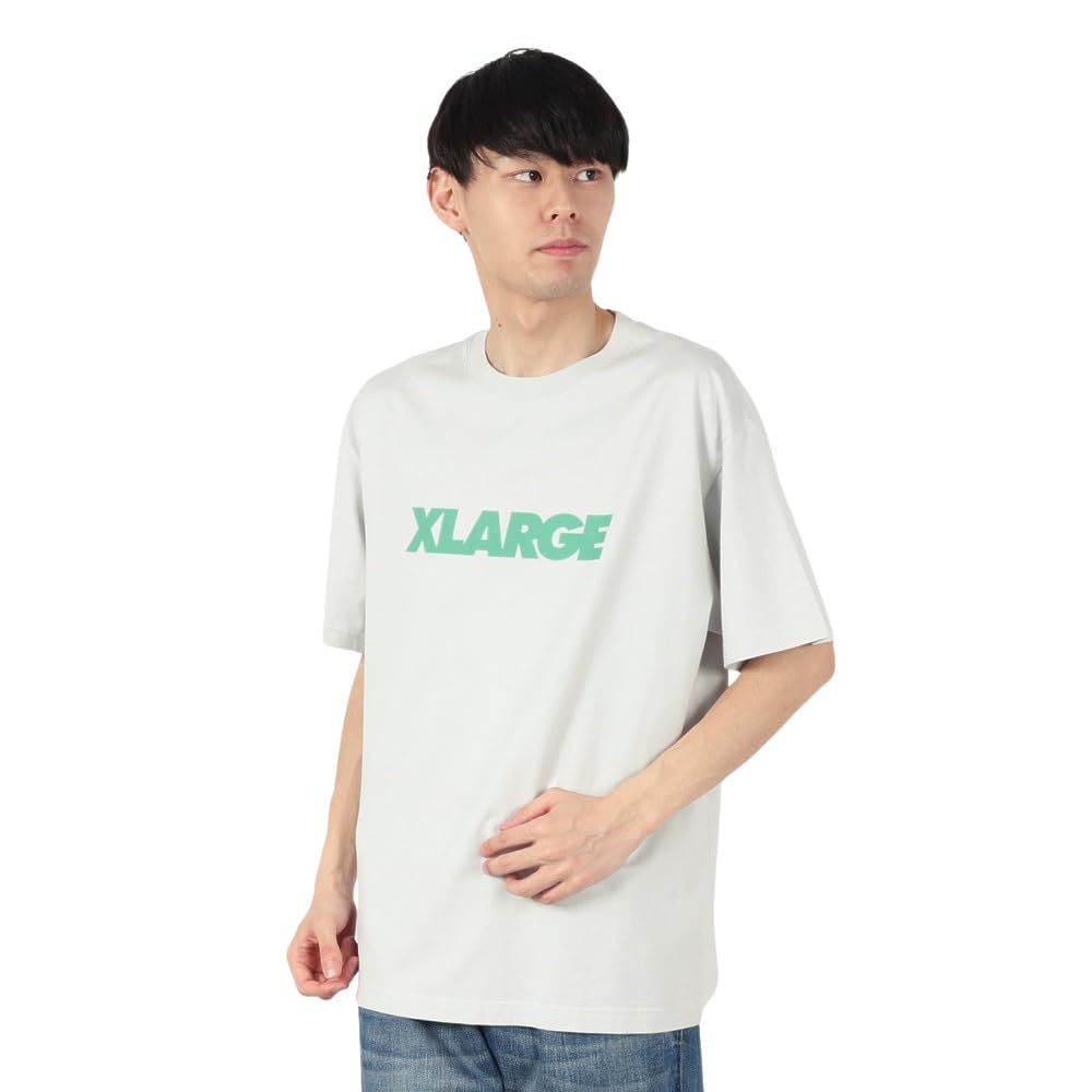 

[Extra Large] Casual Standard Logo Short Sleeve Tee, Men s, Gray