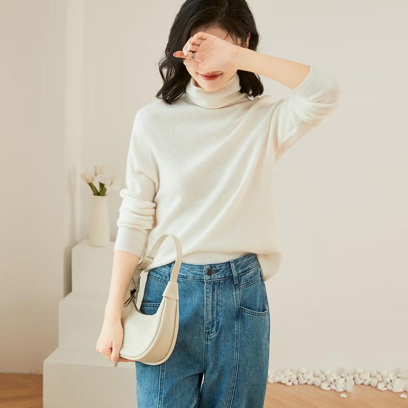 Jinjuju 100% Merino Wool Turtleneck Sweater