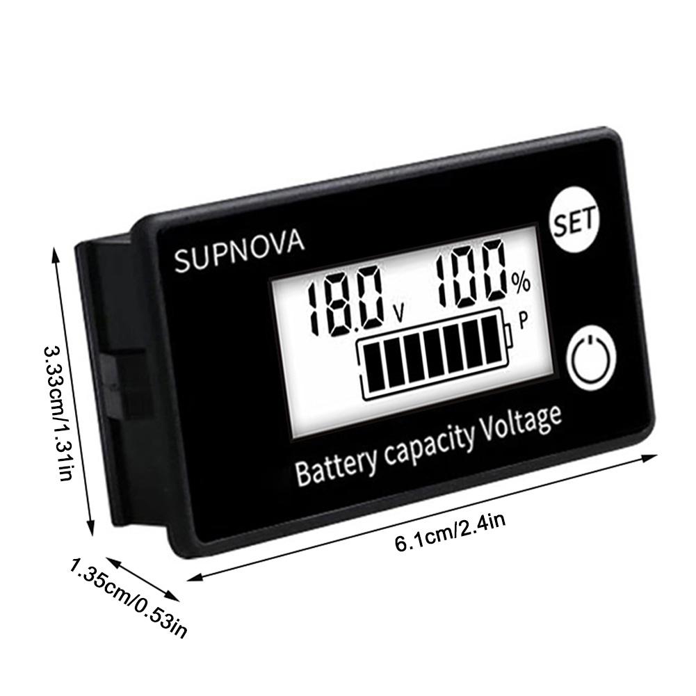 DC 8V-100V Digital Motorcycle Voltmeter LCD Car Battery Charge Level Indicator Lithium Battery Capacity Voltage Meter Tester
