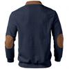 Men's Color Block Half Zip Knit Sweater Casual Pullover