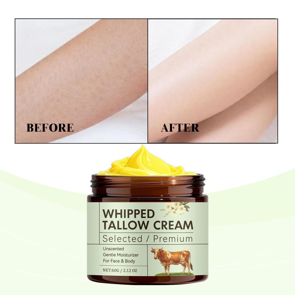 Aufgeschlagene Talgcreme für empfindliche Haut – Barriere-Reparatur, leichte, unparfümierte Feuchtigkeitscreme für Gesicht und Körper, 60 g