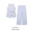 Kaslead New Women Clothes Western Style Beaded Belt Vest Straight Pants 8372503 8372403