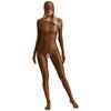 Womens Sheer Full Body Catsuit Long Sleeve Gloves Footed Design Open Crotch Hooded Jumpsuit