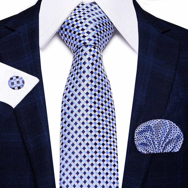 Men'S Business Tie Set, Tie Bow Tie Pocket Towel Cufflinks 3-Piece Set