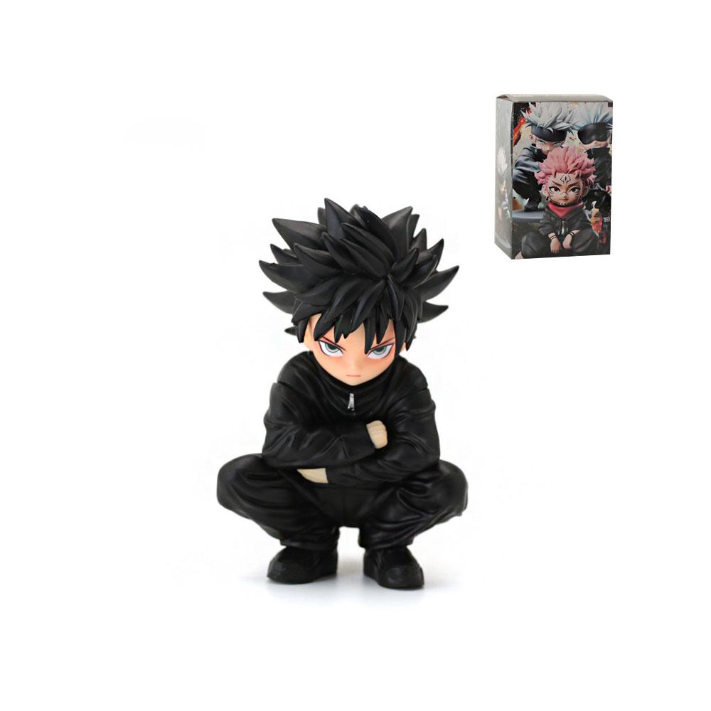 13CM Anime Jujutsu Kaisen Figure Fushiguro Megumi Q Version Squat Position Anime Model Toys Gifts Collection Decoration PVC