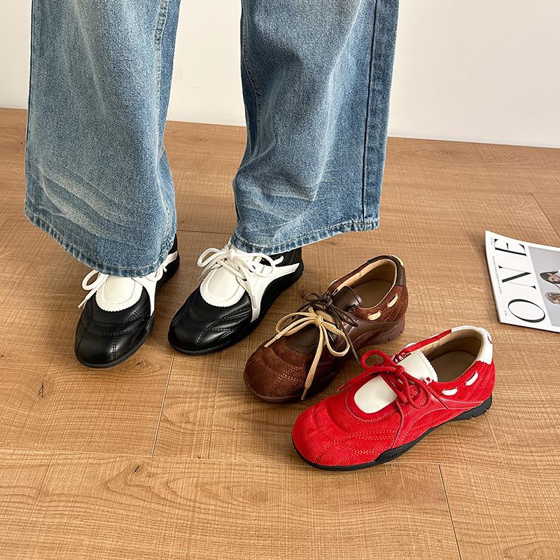 2025 spring new retro matte color matching design sense small man German training shoes women's Korean fashion casual sports shoes