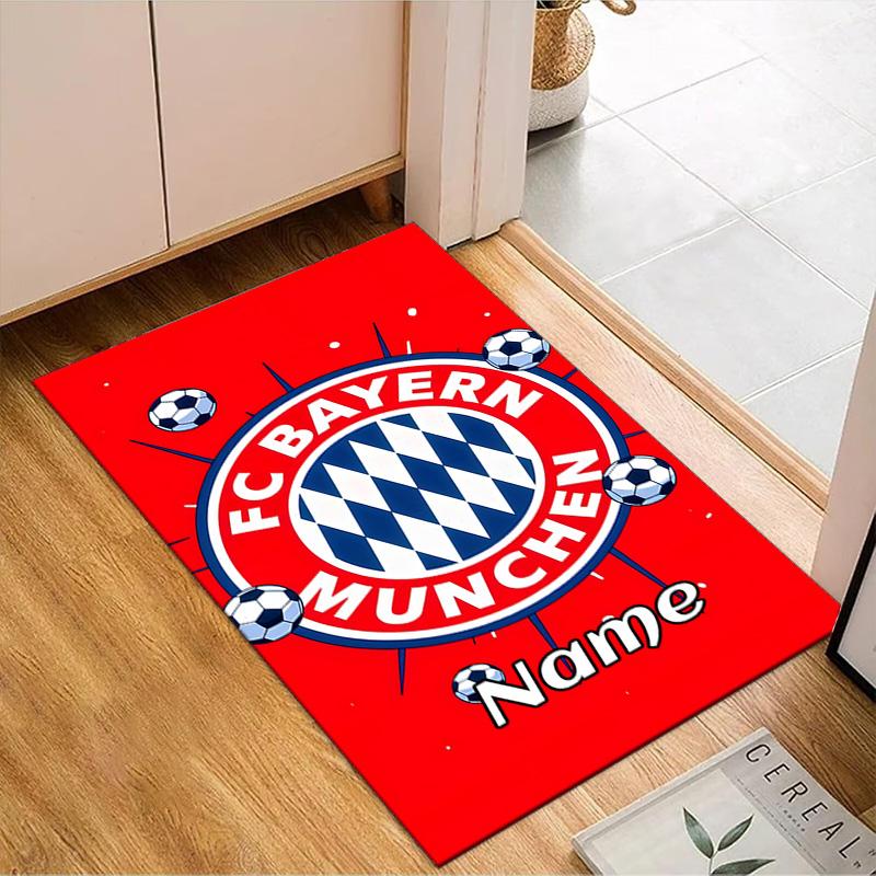 Custom Name Munich Crest Rug Game Carpet, Floor Mat for Bedroom Living Room Entryway Rug, Home Decor Idea Gift for Christmas birthday