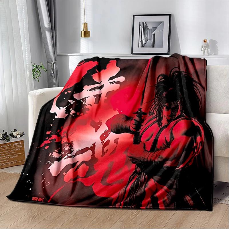 2026 New Style Retro Game Samurai Spirits Shodown Haohmaru Cartoon Blanket,Soft Throw Blanket for Home Bedroom Bed Sofa Kid Gift