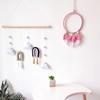 1pc Wooden Stick Rainbow Felt Pendant Wall Decorative Wall Hanging Handmade Weaving Living Room Bedroom Decorative Accessories
