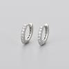 925 Sterling Silver Shiny Crystal Hoop Earrings For Women Fashion Luxury Minimalist Round Earrings Classic Jewelry Party Gifts