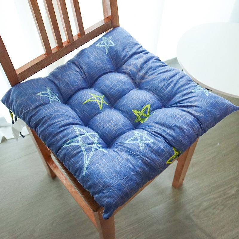 1PC Seat Padded Outdoor Sofa Cushions Indoor Pillow Square Linen With Anti-skid Strap Chair Cushion Printed