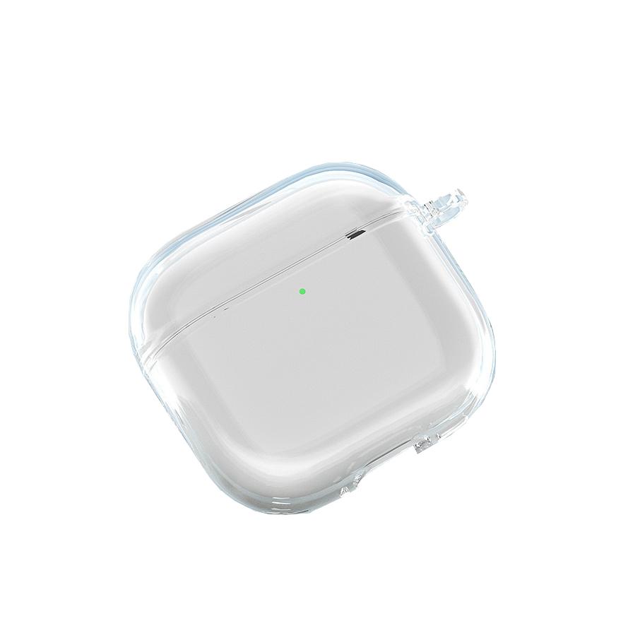 Transparent TPU Headphone Cases 2024 for AirPods 4 Case Clear Soft Plastic Earphone Cases With Metal Clip