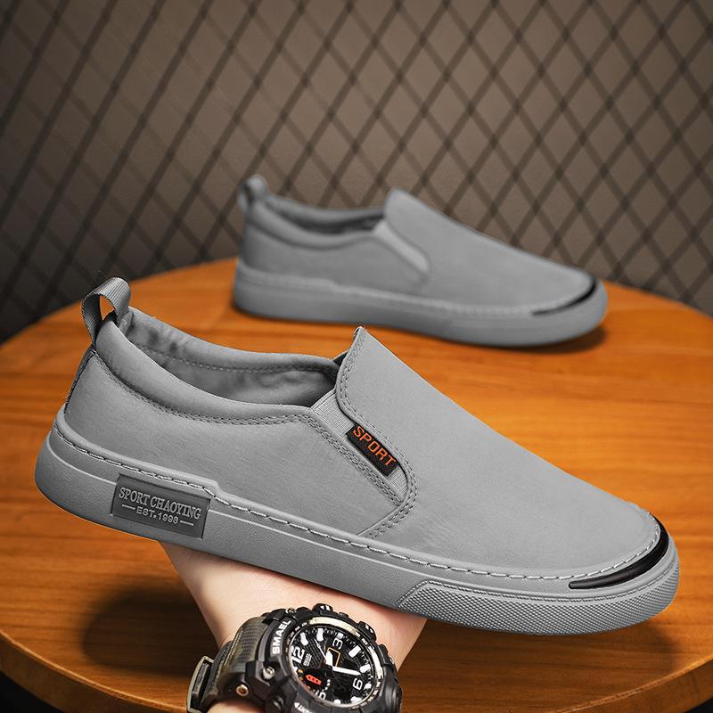 Canvas summer black casual board shoes lazy ice silk cloth shoes