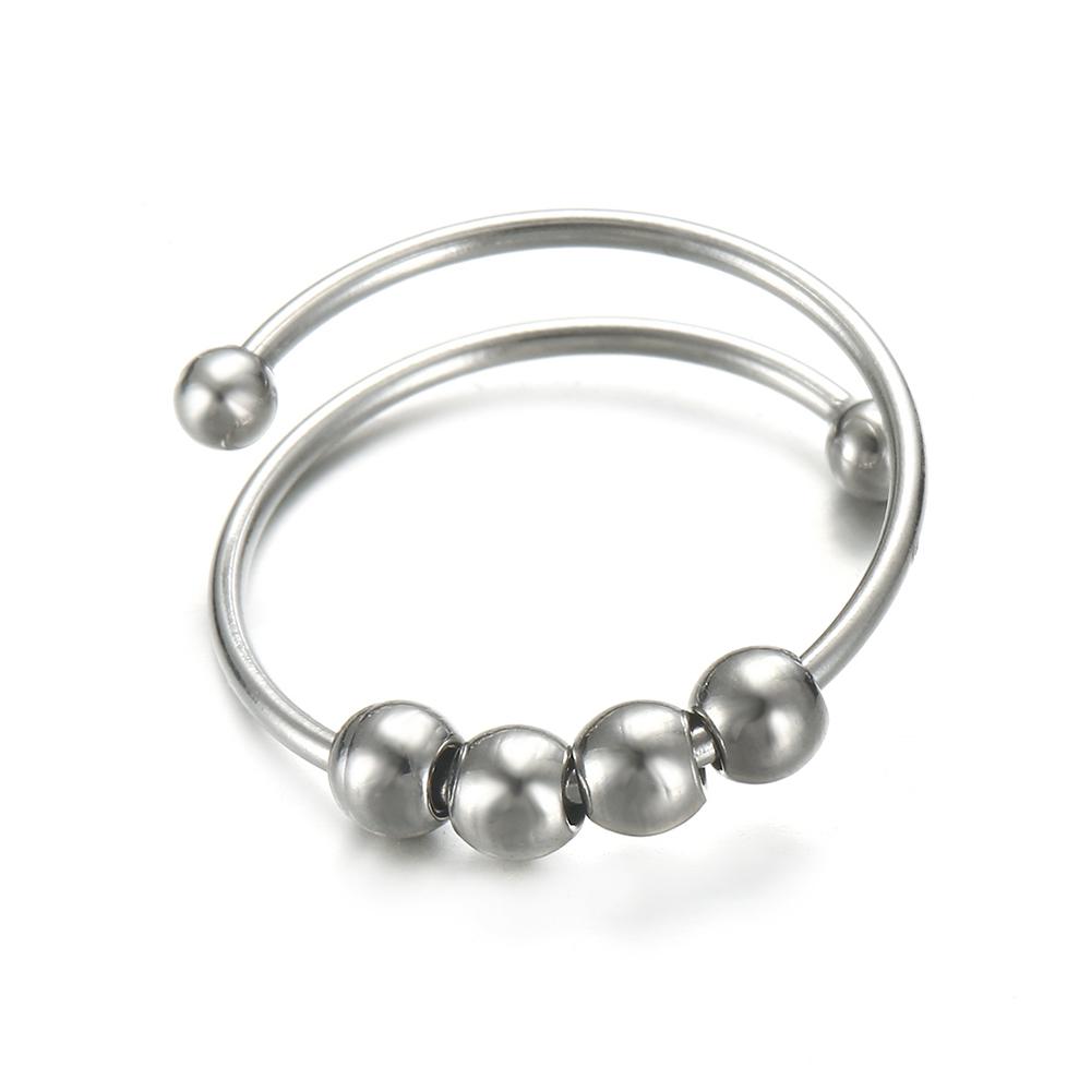 

Cazador Adjustable Stress Relief Fidget Beads Rings for Women Men Stainless Steel Rotate Anxiety Rings Jewelry Gift 2026 Trend resizable