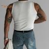 Men Summer Sport Vest O Neck Thread American Style Good Breathability Solid Color Sleeveless Sweat Absorption Pullover Gym Fitness Jogging Tank