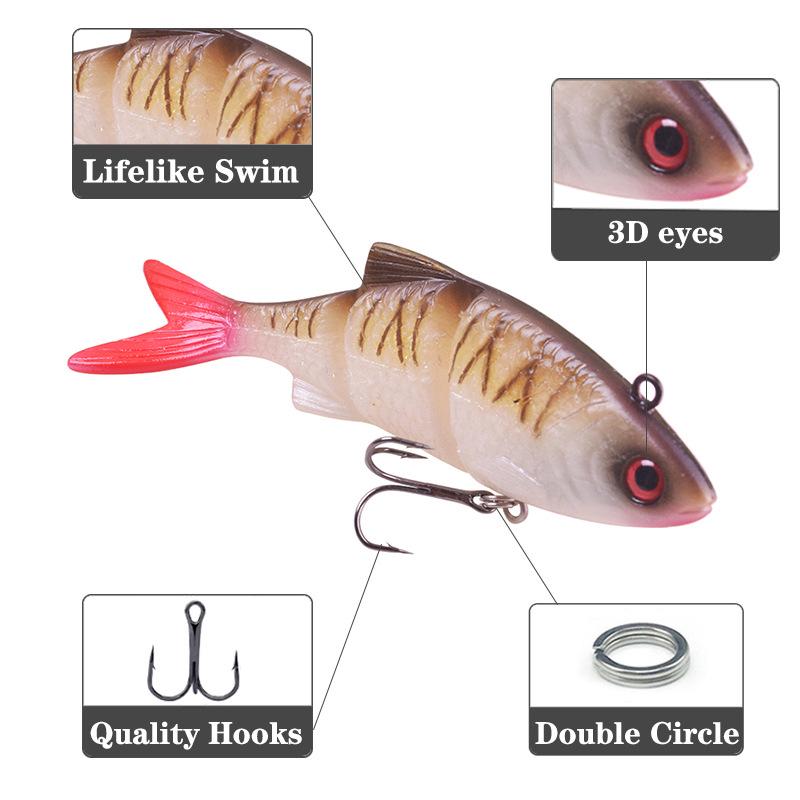 12cm/31g Multi-Section Bionic Soft Fish Lure for Long-Cast Sea Fishing