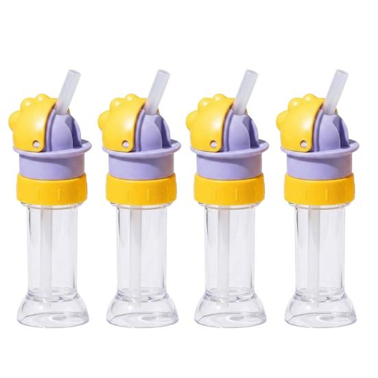 Water Bottle Straw Lid Leak-Proof Adapter for Kids Adults Portable Conversion Cap with Built-in Straw And Flip-Top Spill Resistant Lid Fits Most