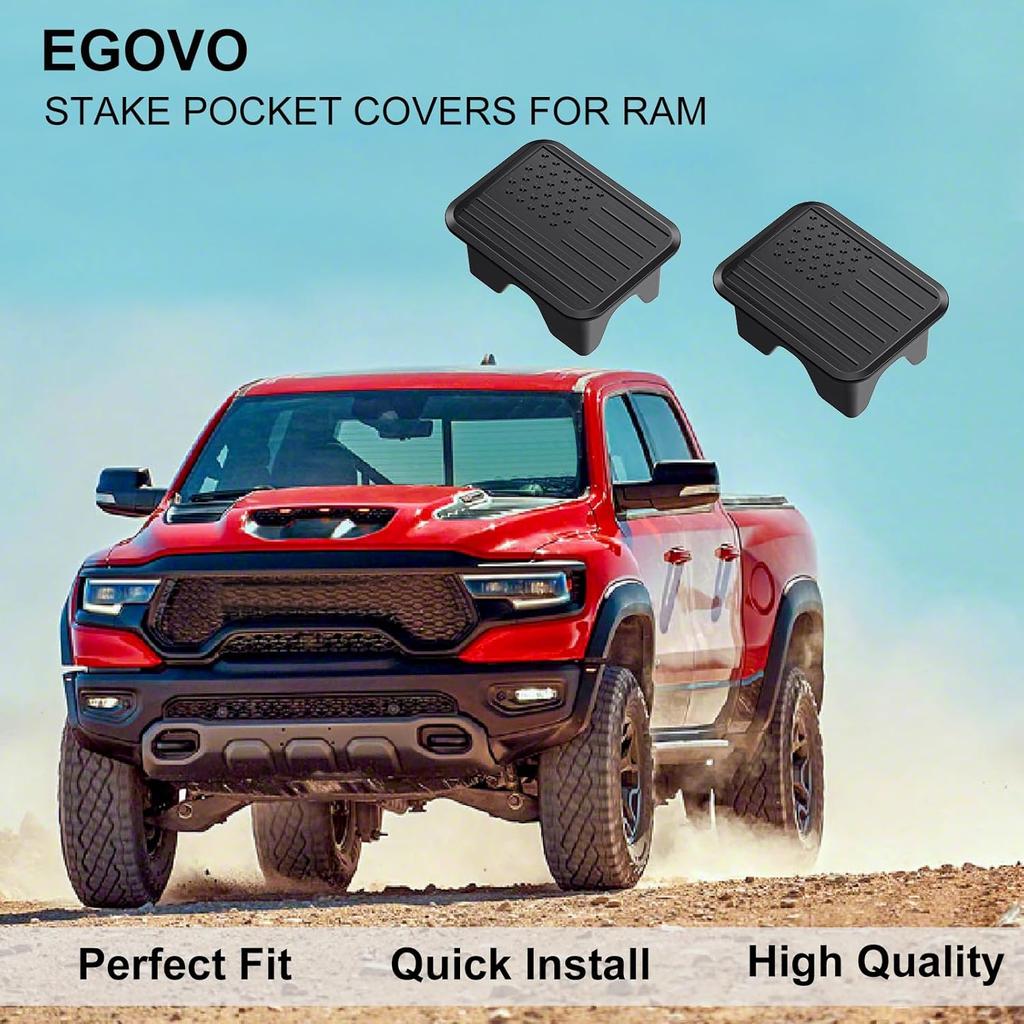 Bed Rail Stake Pocket Covers For Dodge Ram 1500, Rear Truck Tonneau Covers, Stake Hole Caps Plugs, Apply To 2024 2025 Dodge Ram 1500 2500