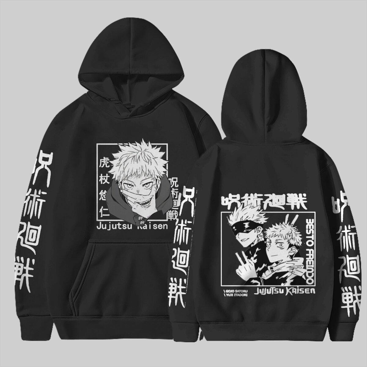Япония Аниме Дзюдзюцу Кайсен Итадори Юдзи Манга Толстовки Мужчины Женщины Мода Уличная Зимняя Свободная Повседневная Толстовки С Длинным Рукавом XXS чёрный 2390₽