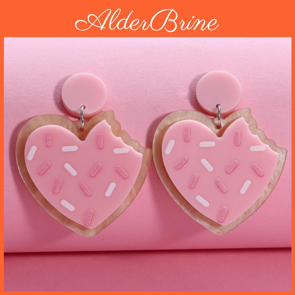 Letter Envelope Cute Love Biscuit Pink Heart Shaped Earrings For Women Romantic Wedding Party Earrings Jewelry Gift