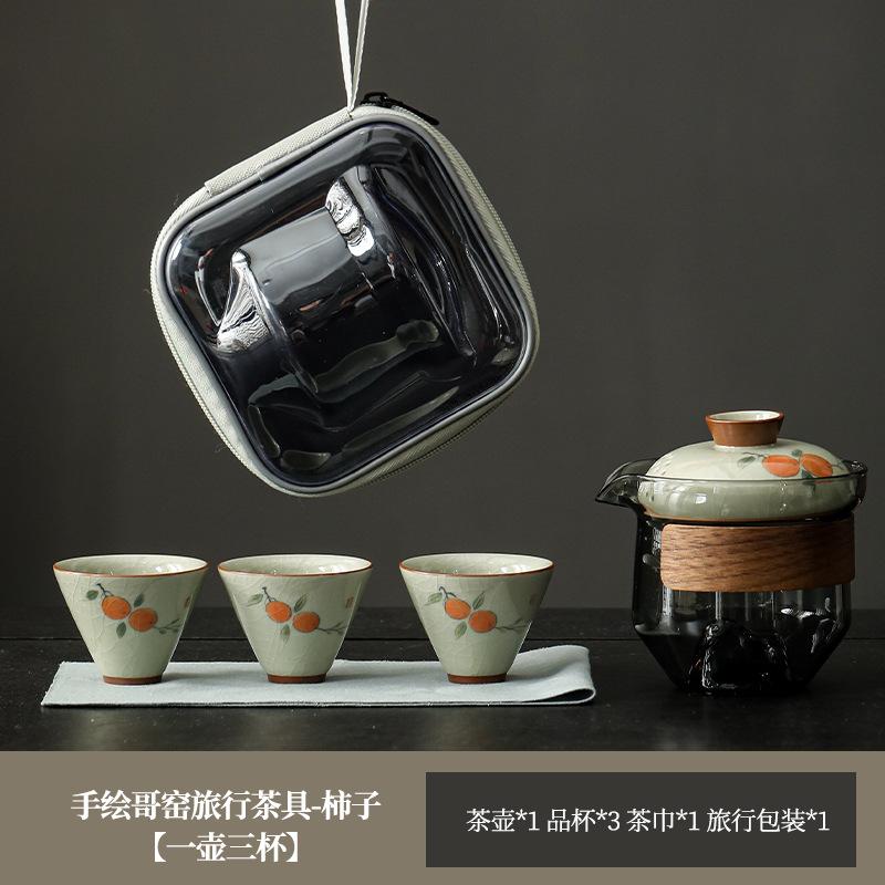 Hongyue Glass Covered Bowl Teacup Large Single Non-Hot Hand-Grasping Pot One Person Kung Fu Tea Set Underglaze Color Brewing Teapot