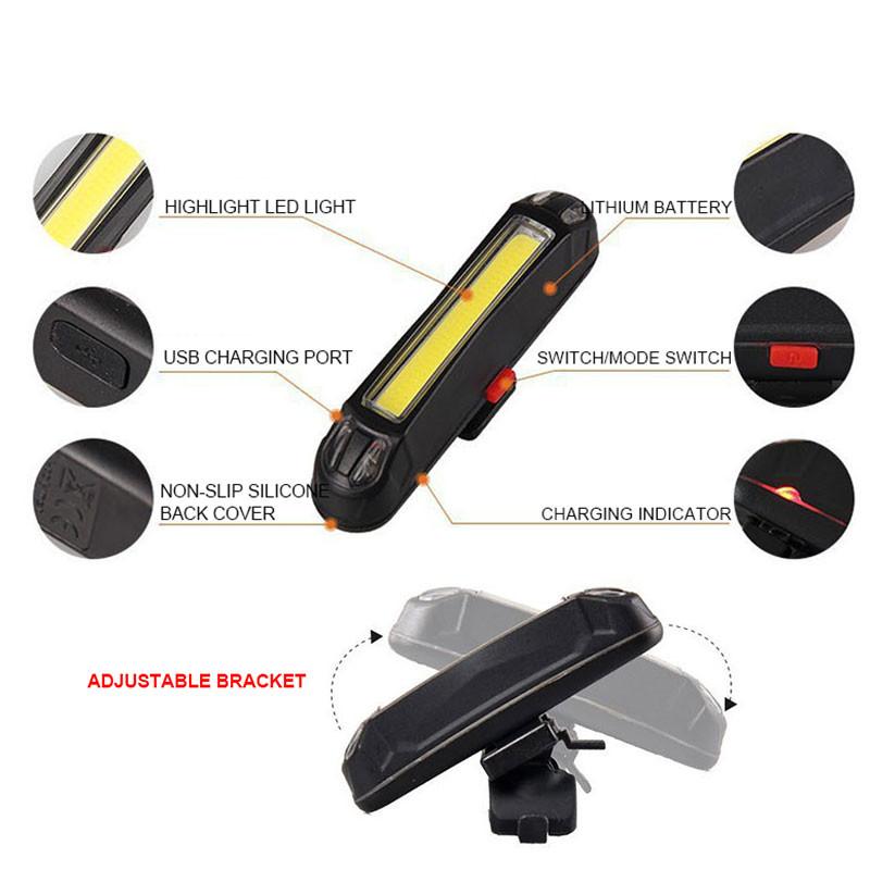 Luz Traseira de Bicicleta X-TIGER Luz de Bicicleta Ultra Brilhante LED Recarregável por USB Luz Traseira de Bicicleta