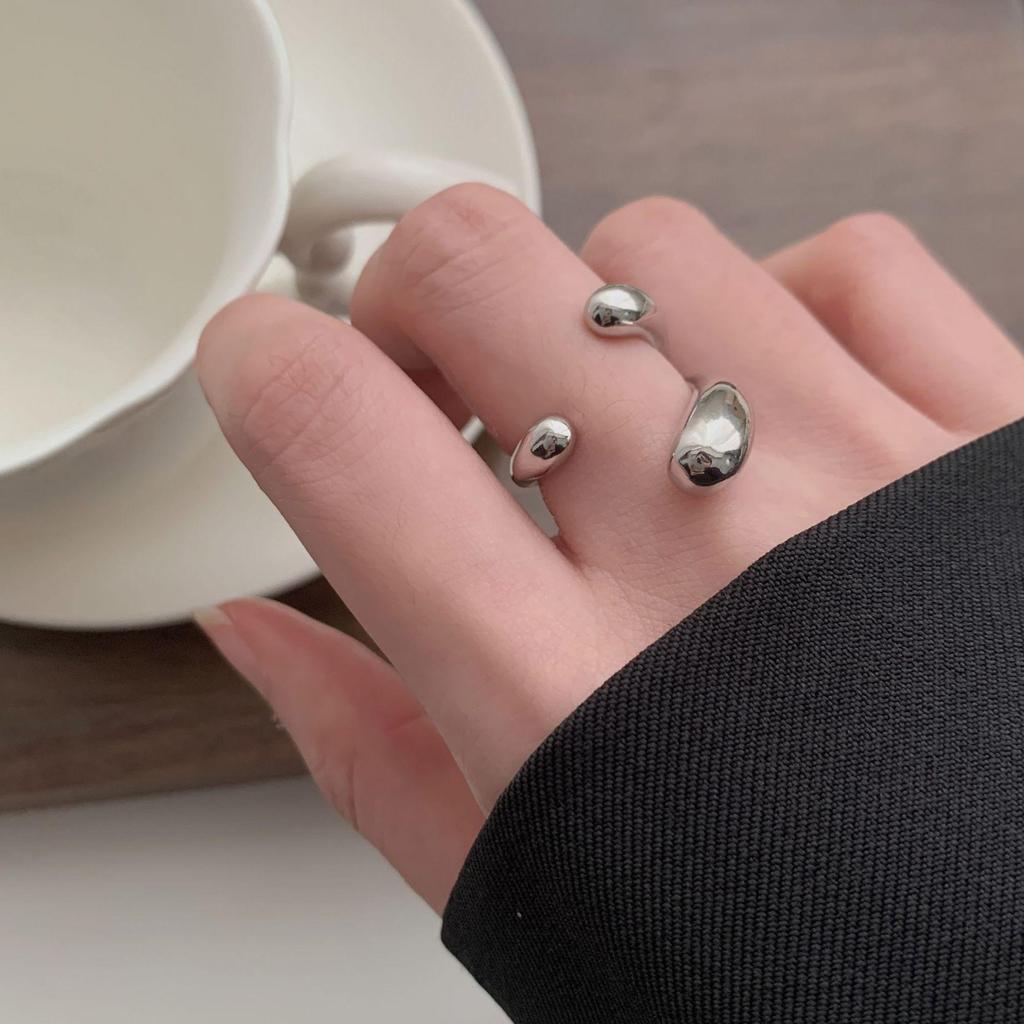 Versatile Water Drop Ring: Women's Fashionable Hip Hop Punk Open Adjustable Index Finger Ring