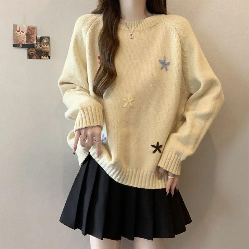Sweater for Women Spring Pullover Warm Knitted Stretchy Long Sleeve Oversize Jumper Sweater Tops