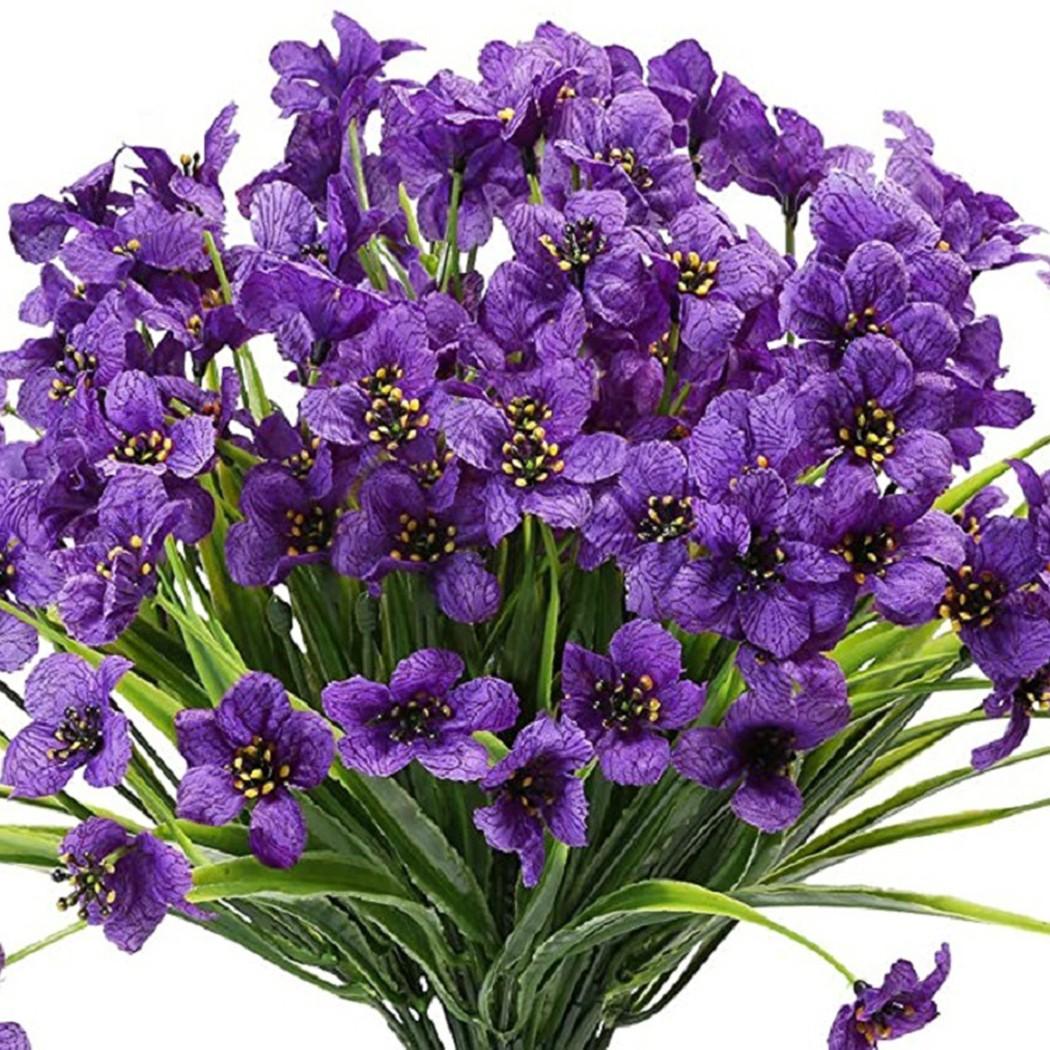 

Weddings Artificial Flowers 6 Birthdays Bundles Decoration Multicoulor Outdoor Plants Plastic UV Resistant Fake темно-фиолетового
