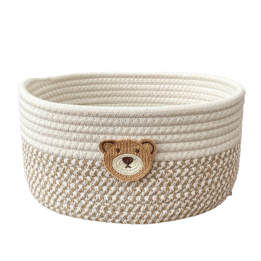 Woven Cute Snack Storage Basket Creative Home Desktop Remote Control Storage Storage Storage Box Bedside Storage Basket