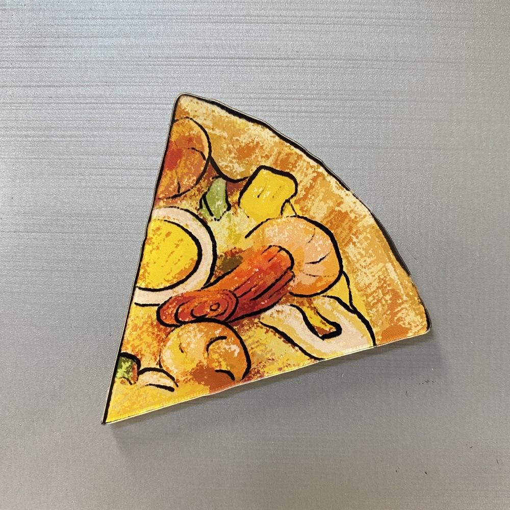 6pcs Personalized Pizza Jigsaw Puzzle Refrigerator Magnets Cute Fridge Blackboard Whiteboard Po Message Magnets Decorative