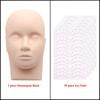CNK Mannequin Head for Eyelash Extension With Practice Eyelashes Silicone Mannequin Head Eye Pads Lash Extension Supplies Kits