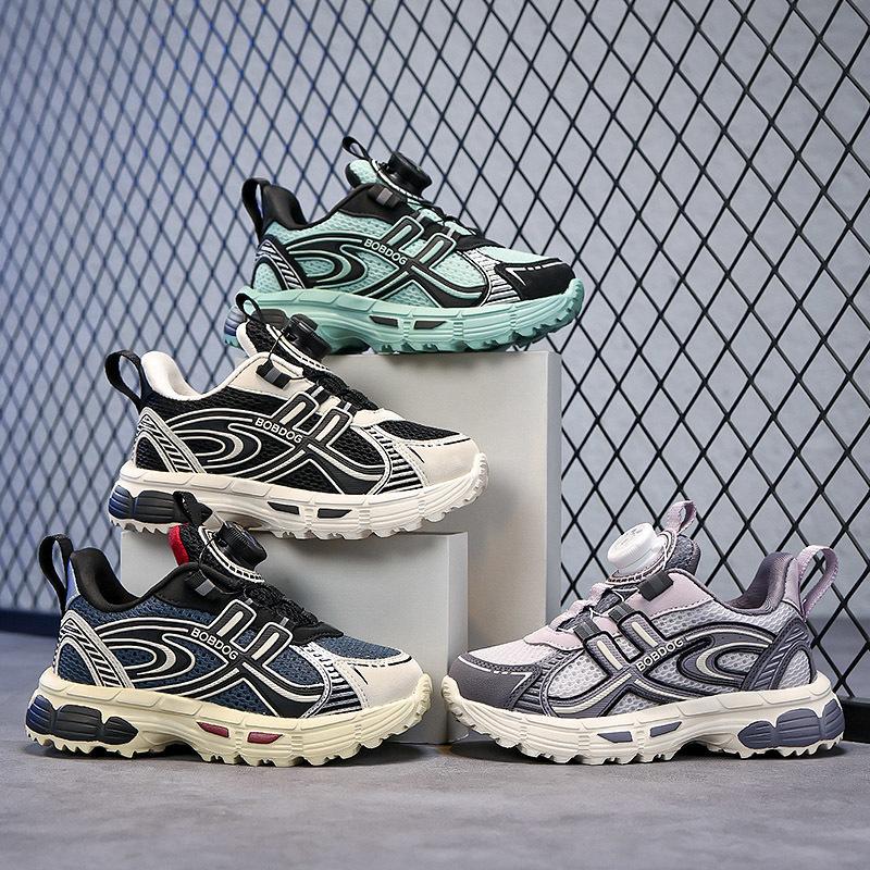 Barnesko Fritidssko Foreldre-barn Sko Trend Sko Barnetrend All-Match Uformell mote Sko med roterende knapp Basketballsko