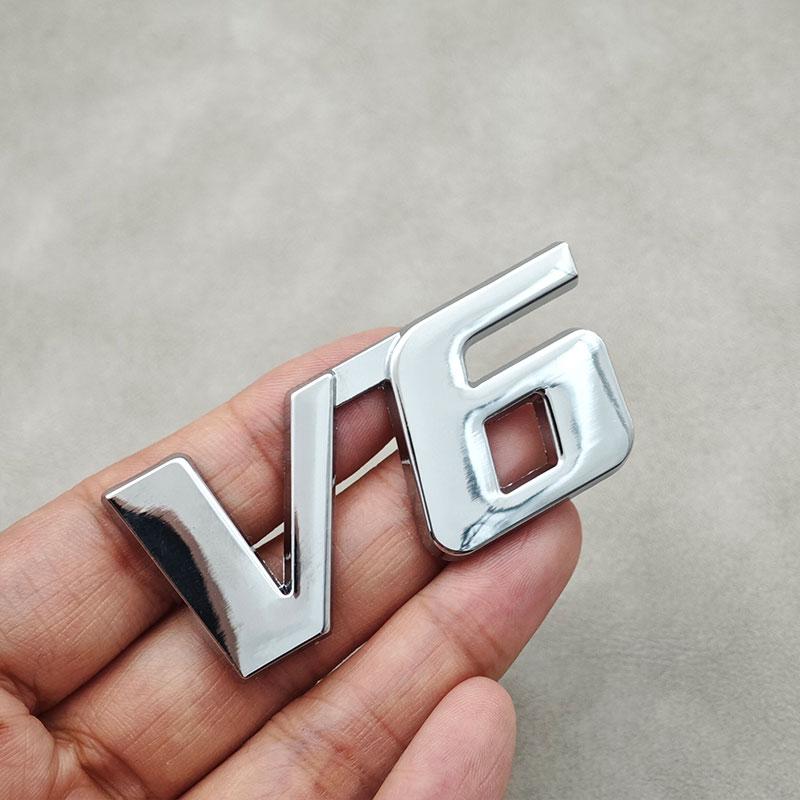 3D Metal Letter V6 Logo Car Rear Trunk Badge Emblem Sticker for Toyota Camry Corolla Rav4 Prado CHR Auto Decal Accessories DJ6