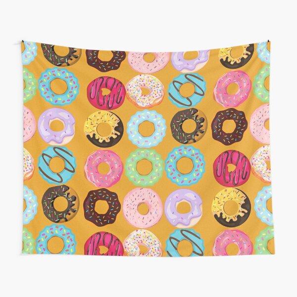Dessert Donuts Tapestry Tasty Food Tapestry American Traditional Breakfast Food Pattern Wall Hanging for Bedroom Living Room