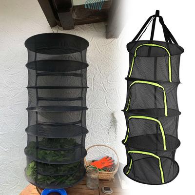 Coș Agățat Raft Pliabil de Uscare Pentru Plante Flori Fasole 4 Straturi Plasă de Uscare Ierburi Sac Uscător Plasă