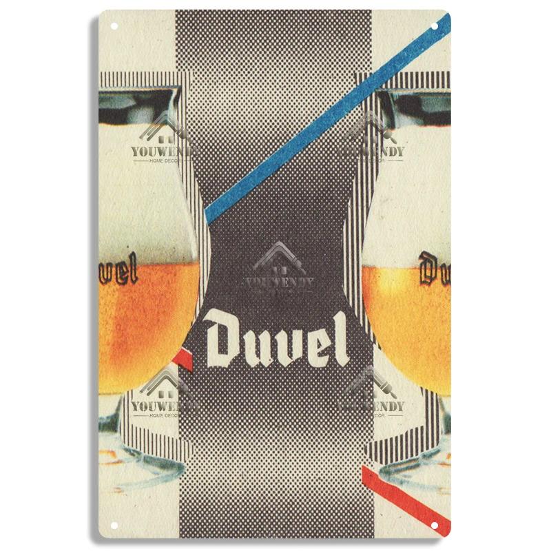 Duvel Beer Vintage Metal Poster, Retro Tin Sign, Decorative Plate, Room Decoration for Pub, Bar, Cave, Club, Wall Art Decor