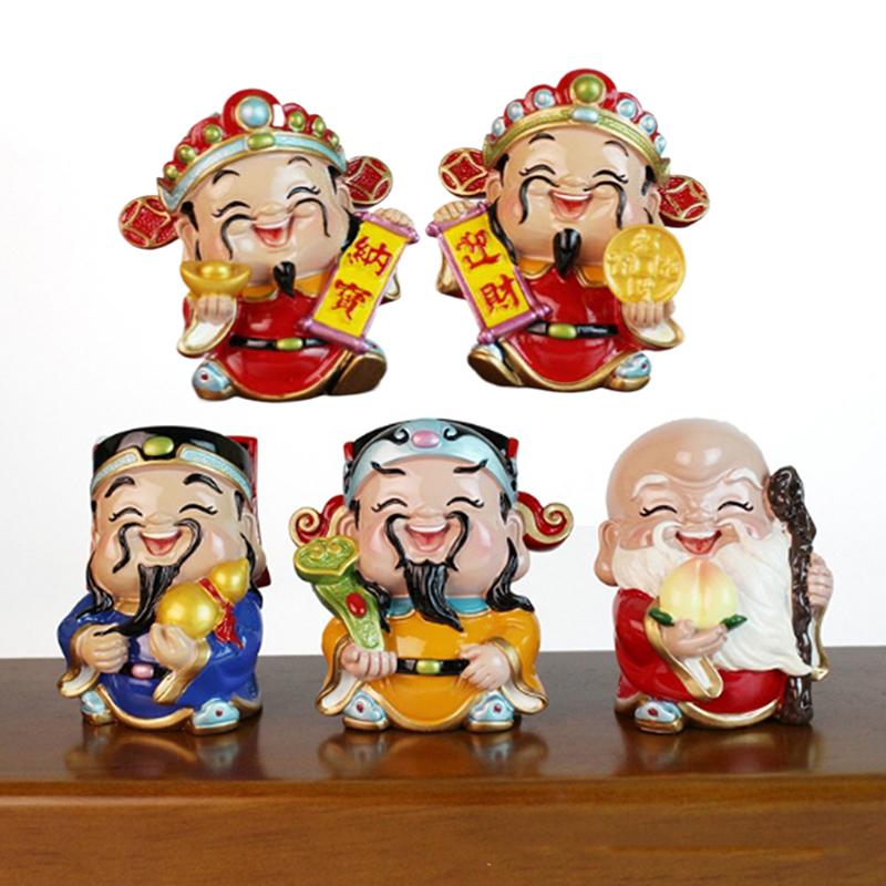 Zenginlik Tanrısı Maskotu Reçine Zenginlik Tanrısı Heykeli Ofis Malzemeleri El Sanatları