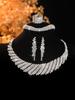 Elegant Rhinestone Zirconia Necklace & Jewelry Set for Bridal & Evening Wear