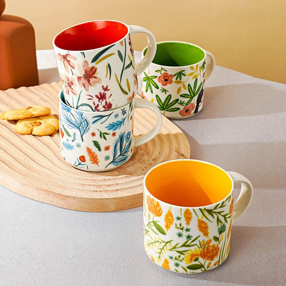 Creative Ceramic Mug Hand-Painted Ceramic Coffee Mug Large Capacity Water Cup  Drinkware