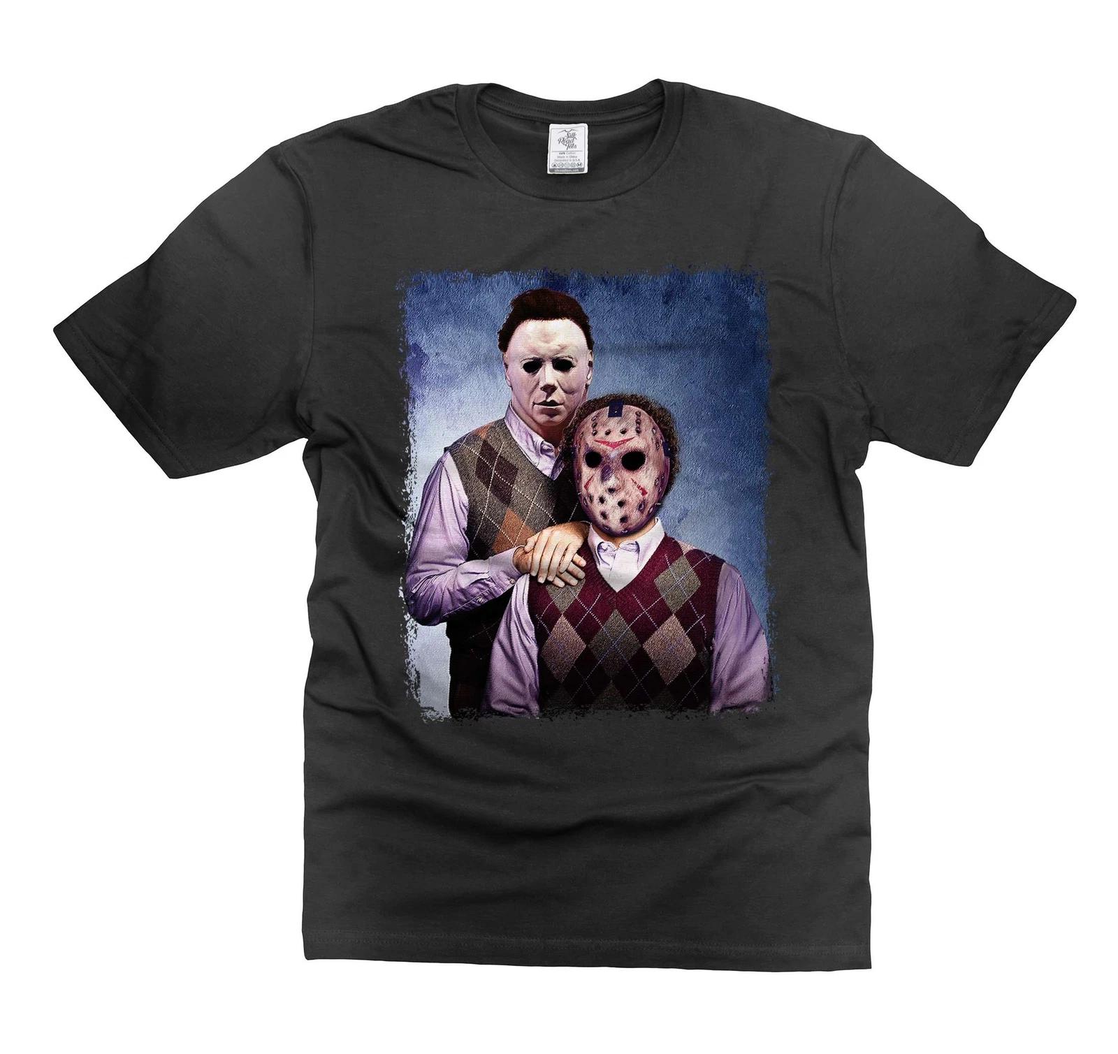 Jason and Michael Halloween Step Brothers Movie T-Shirt, Horror Movie Shirt S