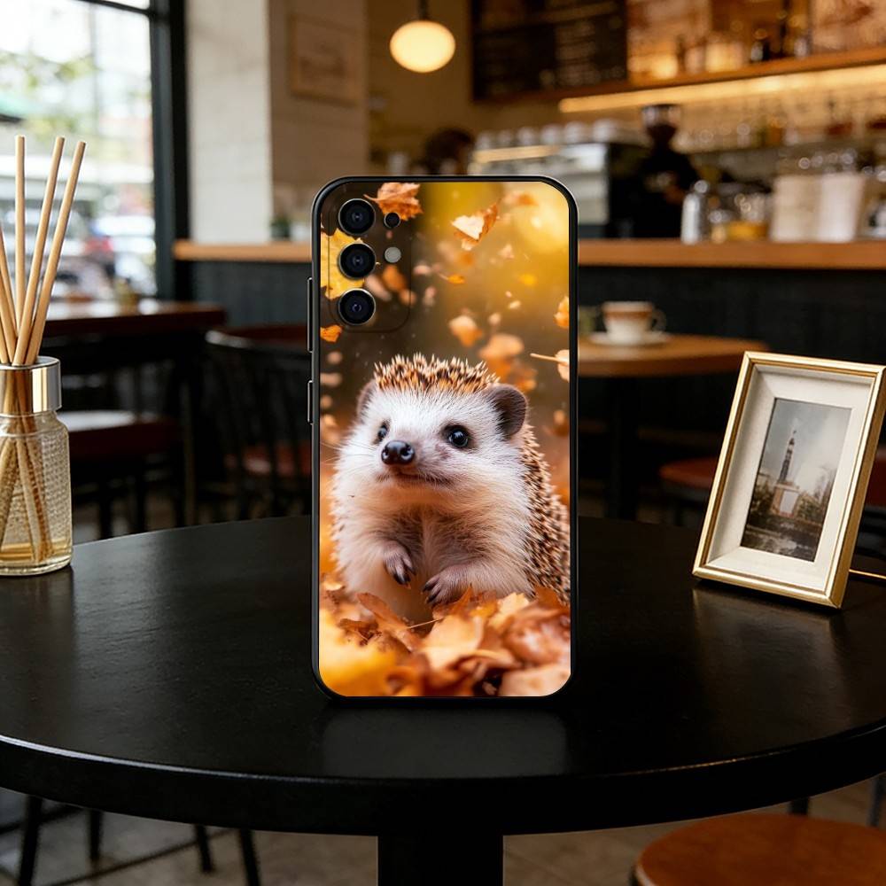 Cute hedgehog Phone Case For Samsung S25,S24,S21,S22,S23,S30,Ultra,S20,Plus,Fe,Lite,Note,10,Black Cover
