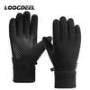 Loogdeel Winter Warm Motorcycle Gloves Cycling Outdoor Sports Running Motorcycle Ski Touch Screen Fleece Waterproof Gloves