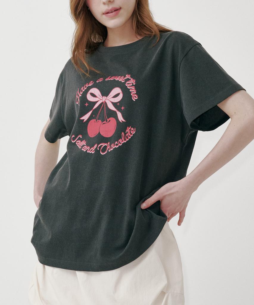 Solteuaenchokollis [Hast] Sweet Cherry T-Shirt Charcoal 4W2521008