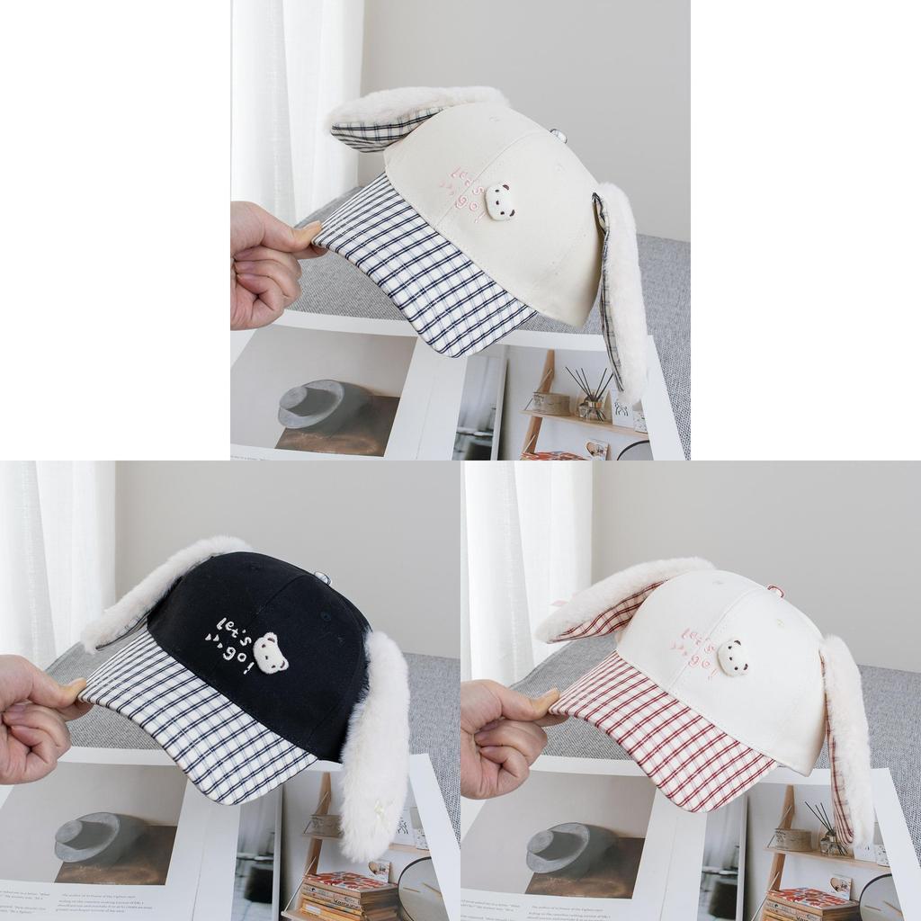 Cartoon Bunny Cotton Cap With Wide Brim And Adjustable Fit For Spring And Fall Wear