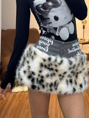 Hong Kong Retro Leopard Print Low-Waist Skirt: Women's Autumn/Winter 2026 Hip-Hugging Short Skirt