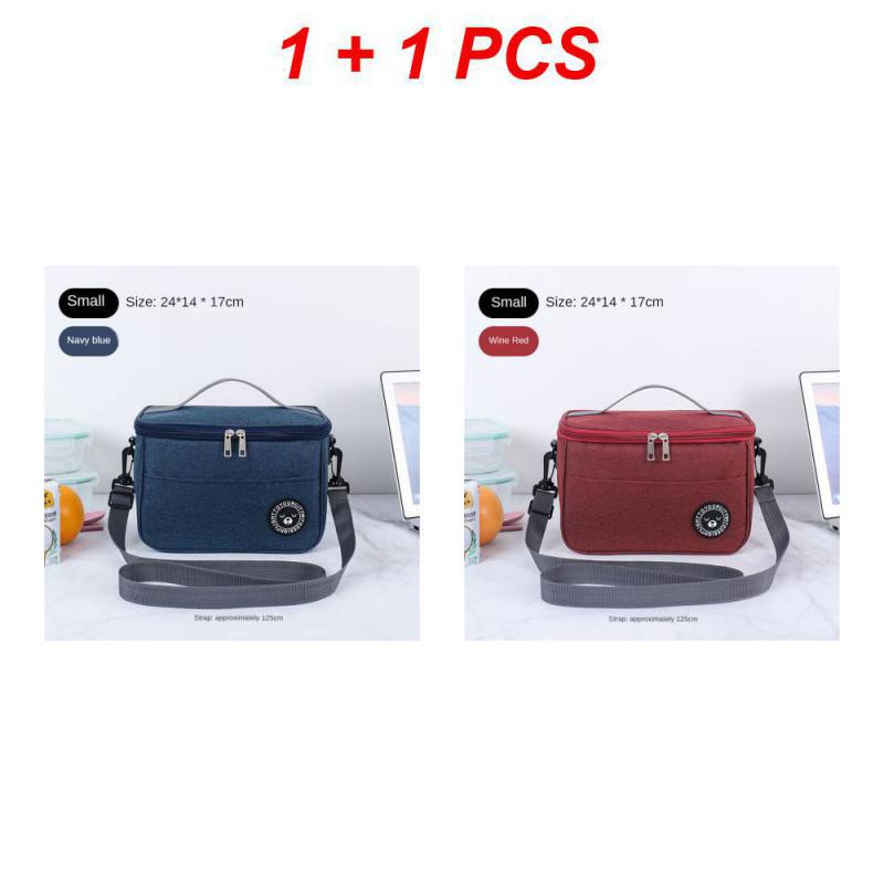 S/M/L New Portable Lunch Bag Food Thermal Box Waterproof Office Cooler Lunchbox With Shoulder Strap Insulated Case
