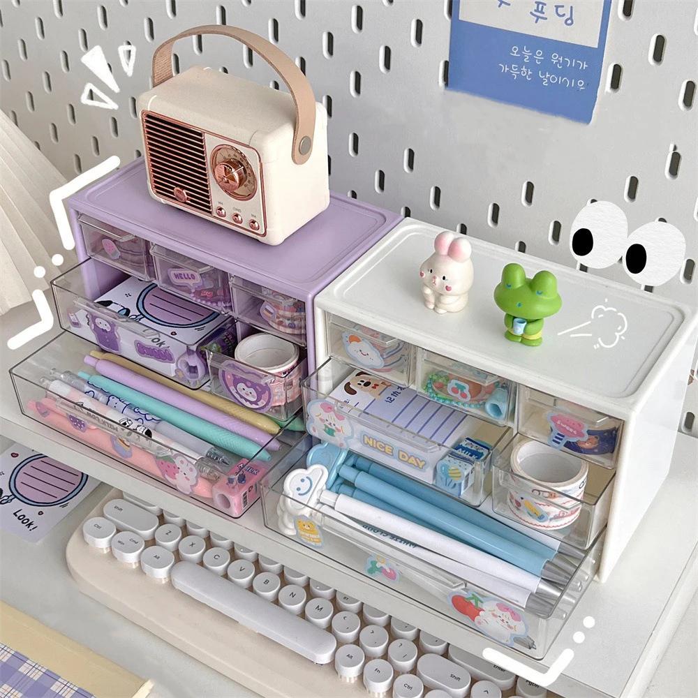 Six Grid Storage Box Large Capacity Storage Box Cosmetic Stationery Drawer Storage Box