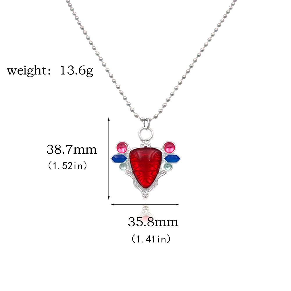 Jojos Bizarre Adventure Red Stone Of Aja Necklace Alloy Chain Pendant With Rhinestone For Cosplay Enthusiasts